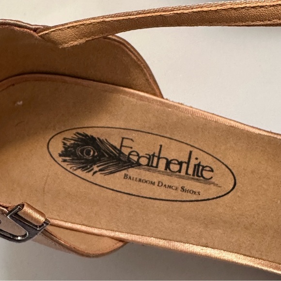 Featherlite Ballroom Dance Shoes Style: SARA Size 11 M Nude Satin 2.2” Heel NIB - Picture 12 of 14